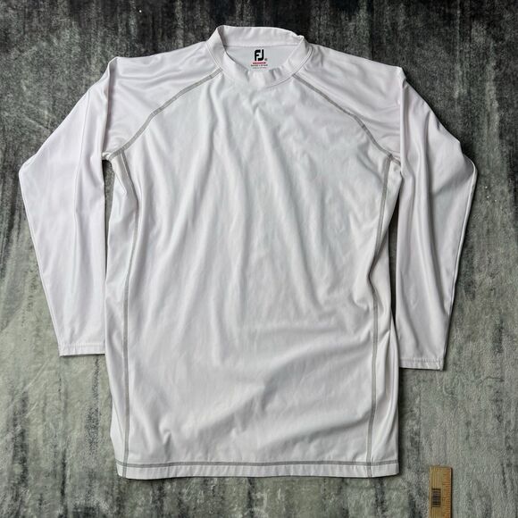 FootJoy FJ Long Sleeve Thermal Base Layer Stretch Shirt White Men's Size 2XL - Picture 1 of 5